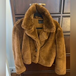 Free People Brown Faux Fur Jacket